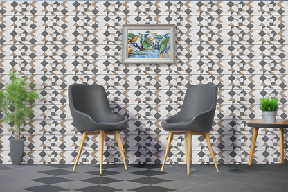 geometric patterned wall tiles
