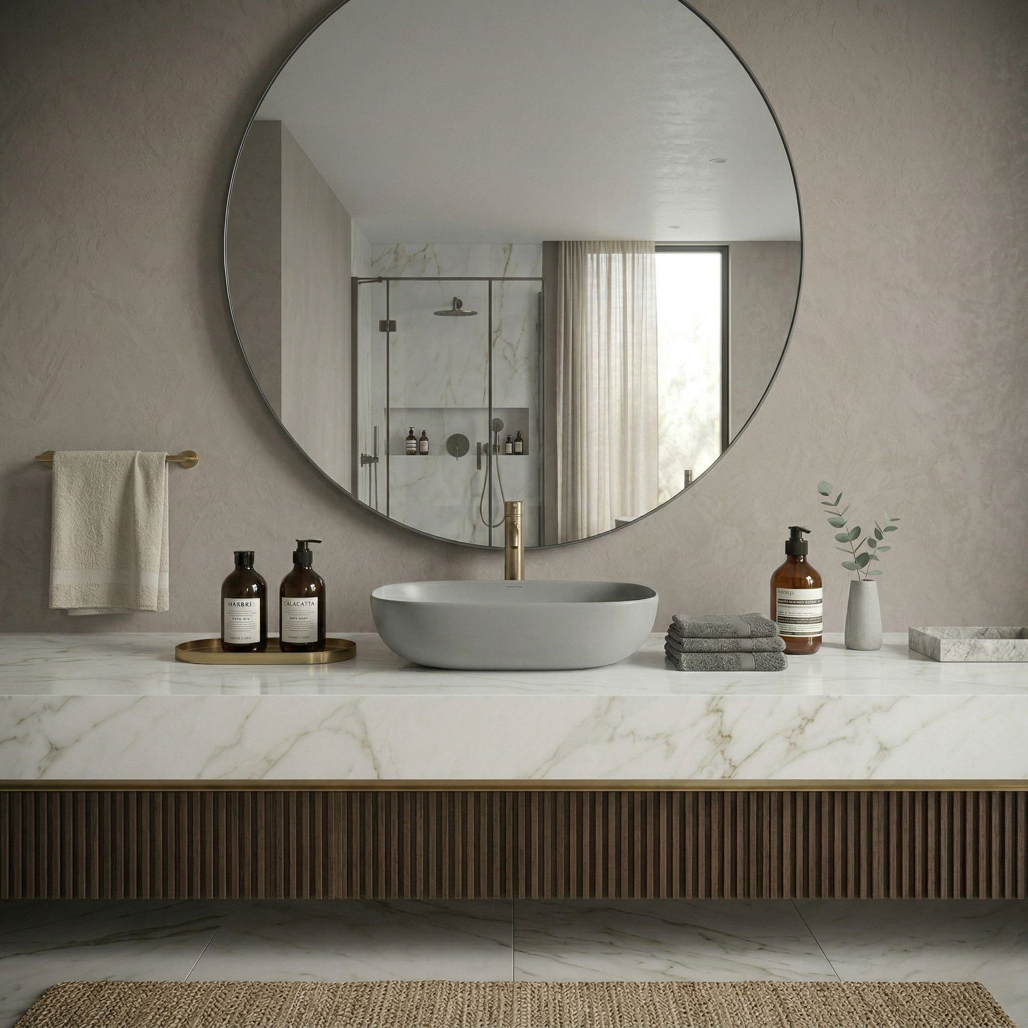 Grey Matt Table Top Basin 18x13x6 Inch | Modern Ceramic Wash Basin for Bathroom Vanity | Uday Ceramic