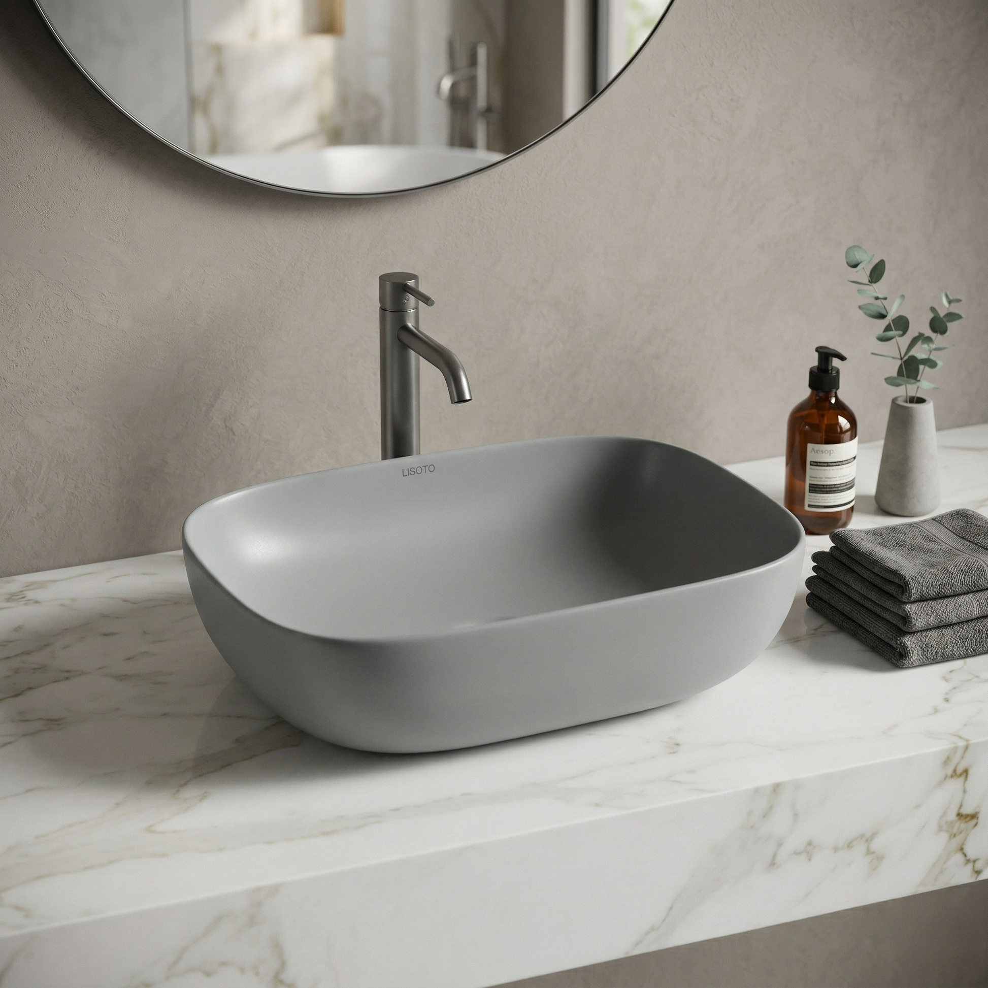 Grey Table top basin | Uday Ceramic 