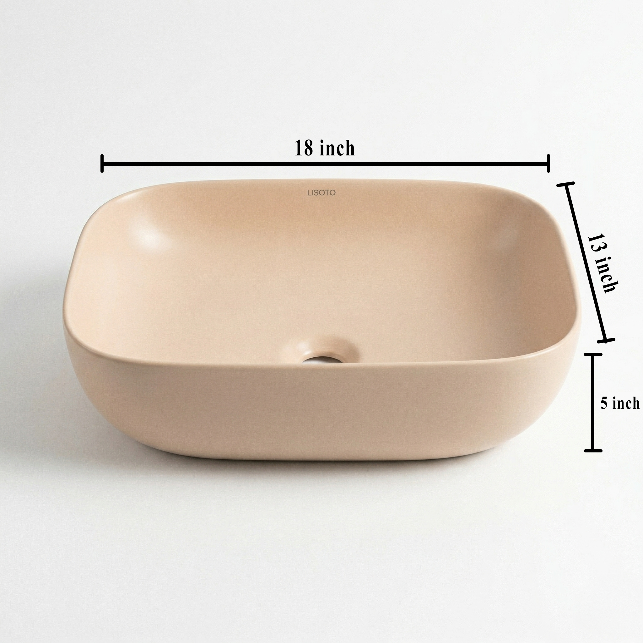 Orange Matte Ceramic Table Top Wash Basin 18x13 Inch | Modern Bathroom Sink | Countertop Basin