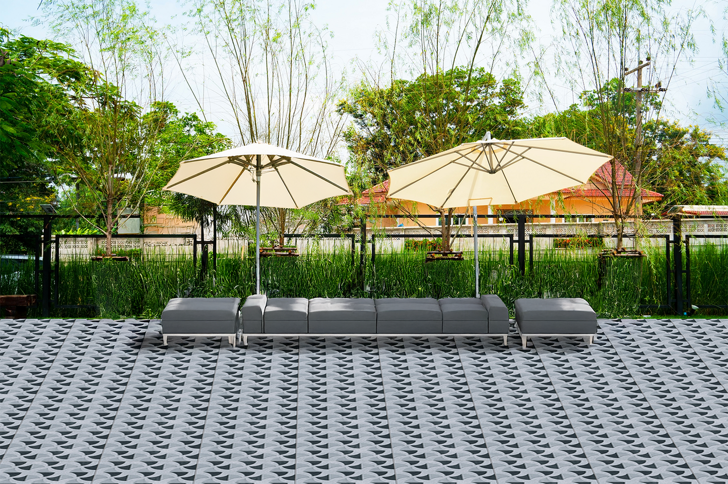 12x12 Inch Anti-Slip Parking Tiles - 10001 | Heavy Duty Ceramic Floor Tile | Waterproof & UV Resistant | 9mm Thick Outdoor Tile